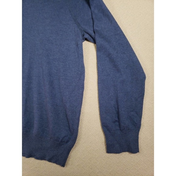 Banana Republic‎ Sweater Mens XL Blue Knit Grandpacore V Neck Luxury Silk Blend - Picture 10 of 10